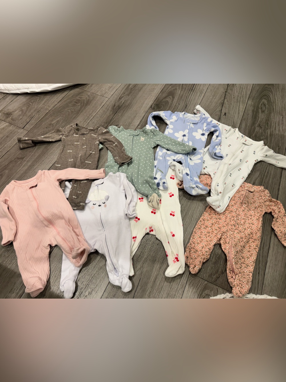 Lot of 8 Carters Baby Girl Onsies - Newborn